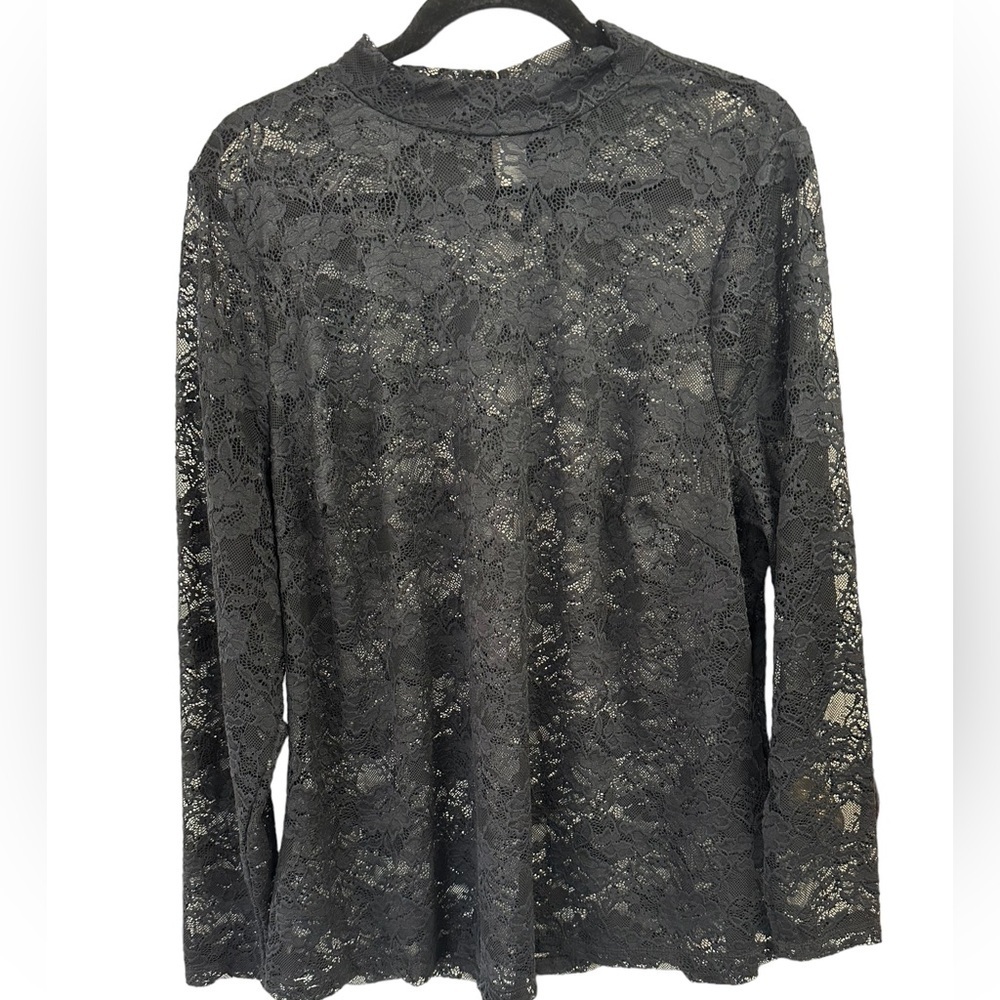 Women’s Sheer lace black top by Lane Bryant size 18/20